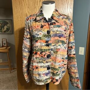 Sara studio jacket women’s medium Rag strip BOHO Y2K Art to wear